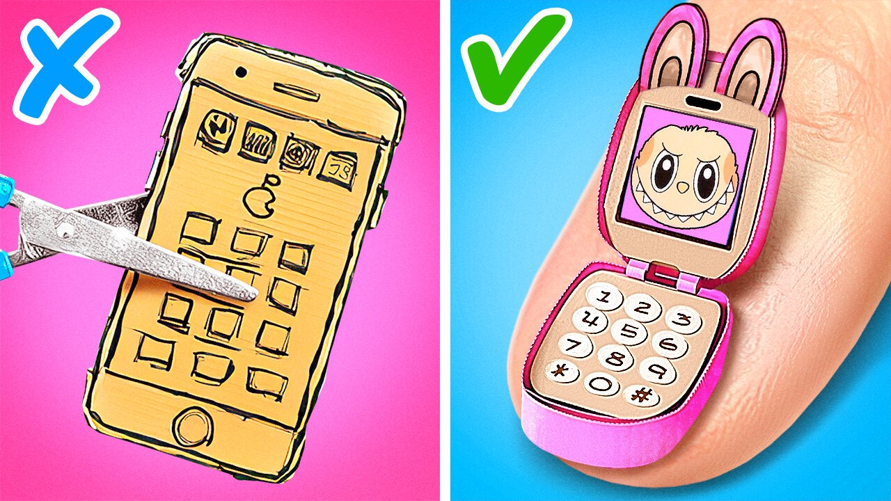 DIY Pink Labubu Phone💖📱Build Cute Paper Gadgets & Creative Crafts from Gamebook!