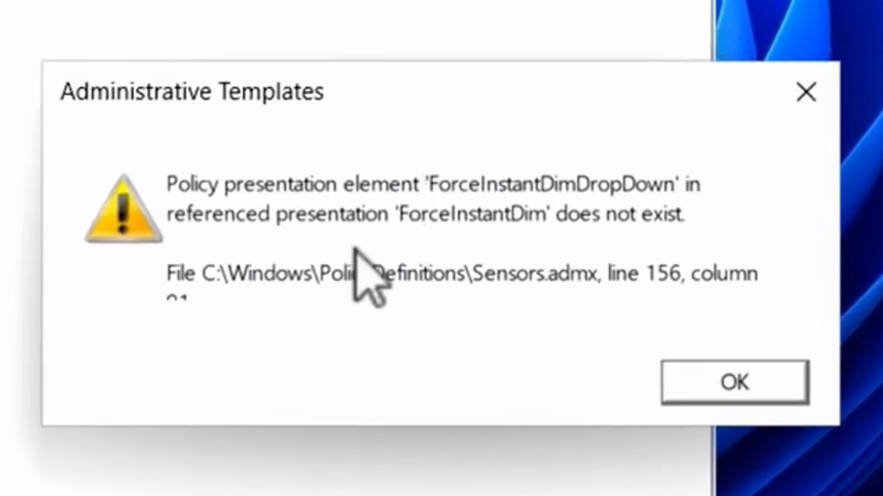 ✅ Fix "ForceInstantDimDropDown" Group Policy Error in Windows 11/10
