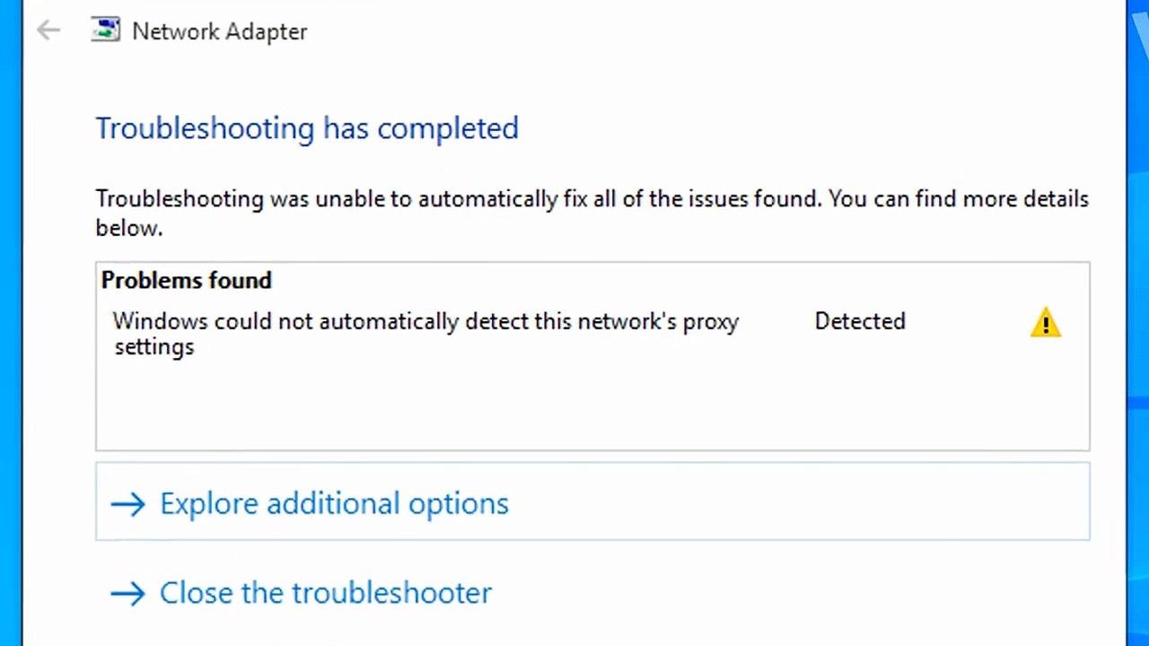 How to Fix "Windows Could Not Automatically Detect This Network’s Proxy Settings" Error in Windows 10 & 11