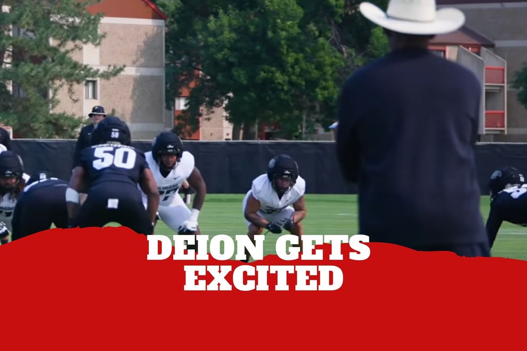 Deion Sanders can’t contain his excitement to be back on the field with the Colorado Buffaloes
