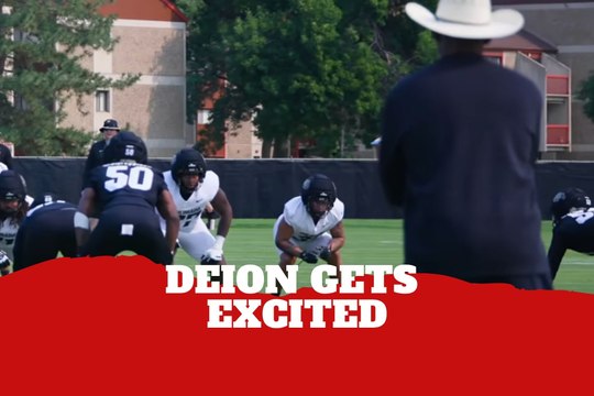 Deion Sanders can’t contain his excitement to be back on the field with the Colorado Buffaloes