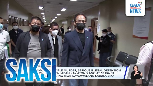 Reklamong multiple murder, serious illegal detention at iba pa, isinampa laban kay Atong Ang at 60 iba pa kaugnay sa kaso ng mga nawawalang sabungero | Saksi