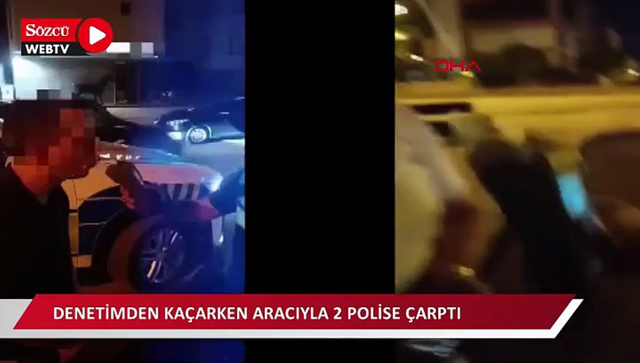 Denetimden kaçarken aracıyla 2 polise çarptı, 1 promil alkollü çıktı