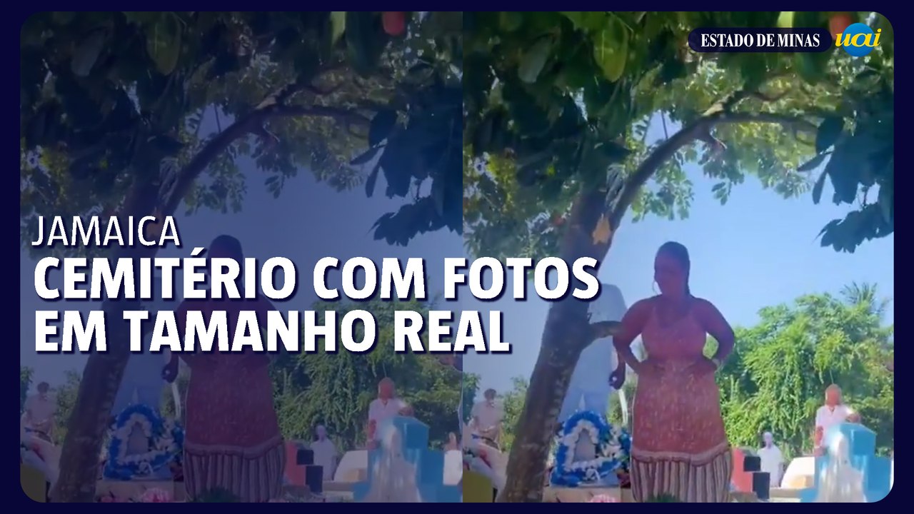 Retratos de tamanho real em cemitério da Jamaica viralizam na web
