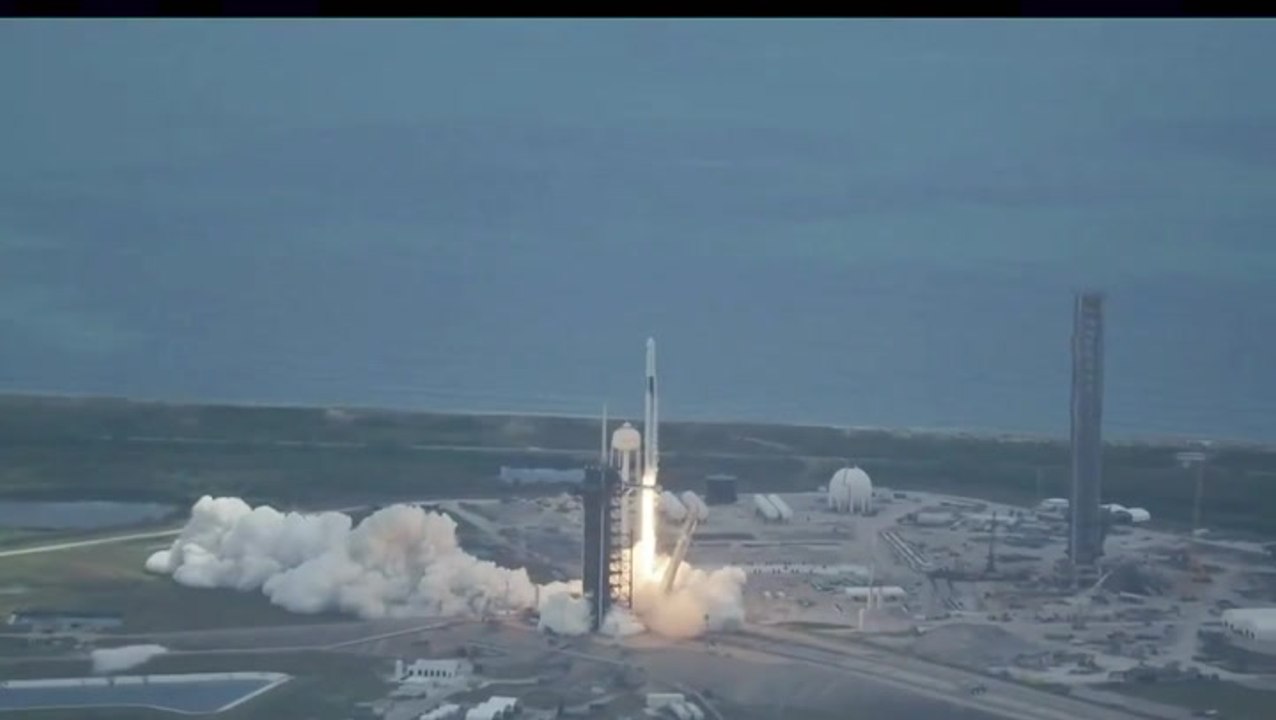 Moment SpaceX crew launches to ISS as space station celebrates historic milestone