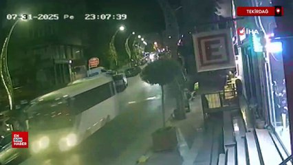 Tekirdağ'da motosiklet sürücüsünün takla attığı kaza