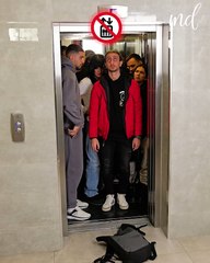 Trying and failing in finding a way to bend the weight restriction in a lift! 🤣