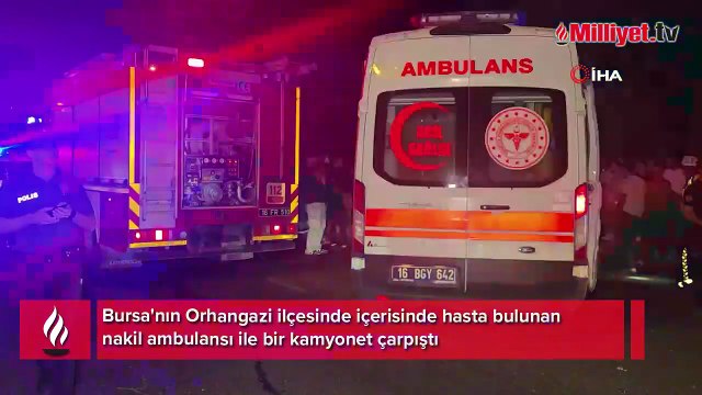 Bursa'da kamyonet ile ambulans çarpıştı: 5 yaralı