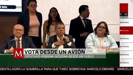 Diputado de Morena lleva a cabo sesión de votación ¡desde un avión!