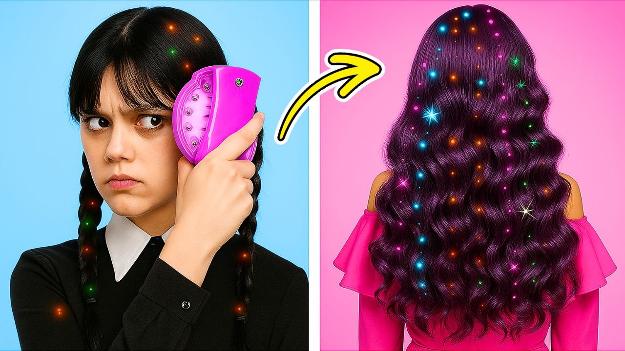 La transformation choquante de mercredi ! La fille gothique opte pour le glam total 💄🔥