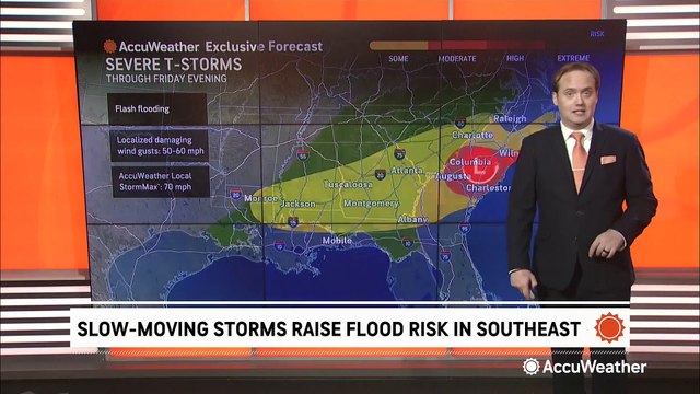 Slow-moving storms raise flood risk in the Southeast