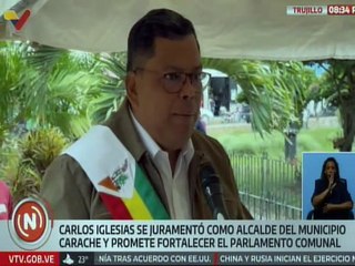 Trujillo | Carlos Iglesias recibió investidura como alcalde e indicó su compromiso con el Poder Popular