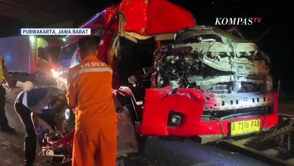 Mobil Travel Tabrak Truk Boks di Tol Cipularang, 1 Orang Tewas  | SAPA PAGI