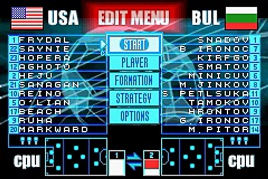International Superstar Soccer Advance (GBA) CPU VS CPU Mode