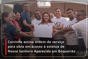 Prefeita assina ordem de serviço para obra em acesso à estátua de Nossa Senhora Aparecida em Boqueirão