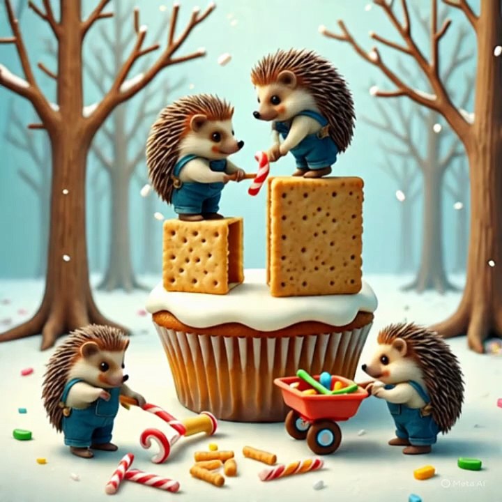 A cake 🥧 in snow 🌨️