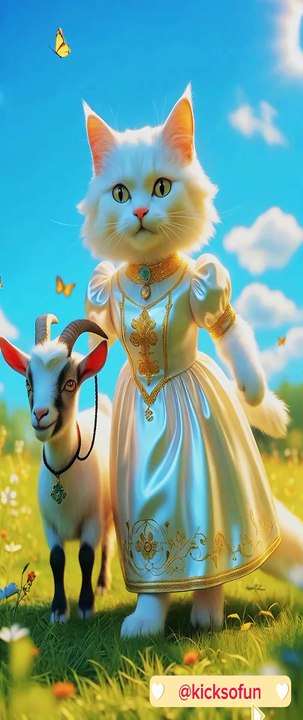 Goat and lady cat friendly