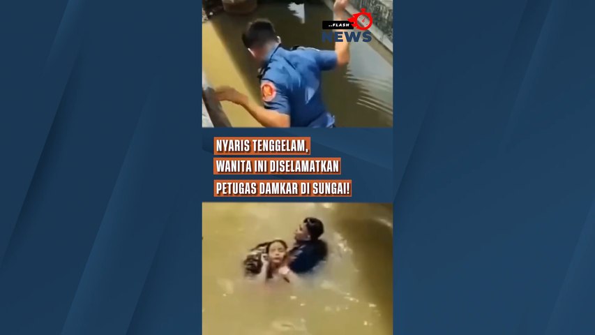 Nyaris Tenggelam, Wanita ini Diselamatkan Petugas Damkar di Sungai!