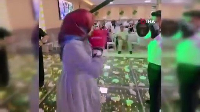 Antalyada düğün pisti boks ringine dönüştü