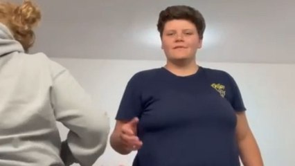 Back carry attempt goes hilariously wrong as couple crashes to floor