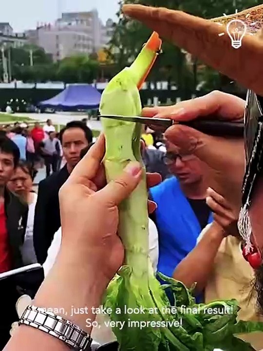 Carving amazingly surprising creations from veggies