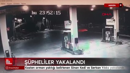 Mersin'de orman yakmak için benzin alan şüpheliler yakalandı