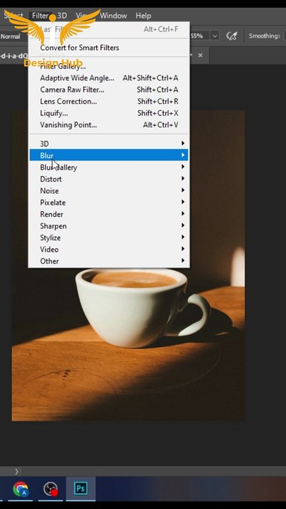 Add Realistic Steam to Tea in Sec in Photoshop #Shorts  #photoshoptips #dailymotionshorts