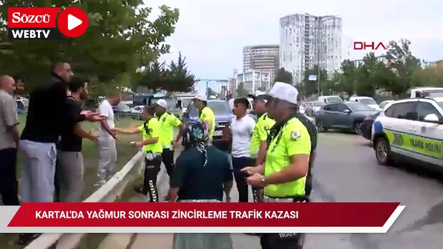 Kartal'da yağmur sonrası zincirleme trafik kazası