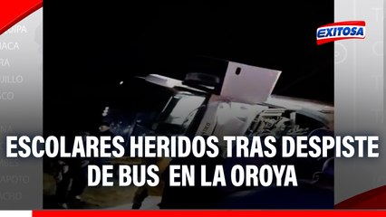 Escolares terminan heridos tras despiste de bus en La Oroya