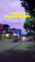 Twilight View on Santa Monica Street in Quezon City in the Philippines