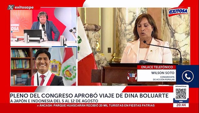 Wilson Soto defiende viaje de Dina Boluarte a Japón: Vivimos en un mundo globalizado, Perú no debe ser ajeno