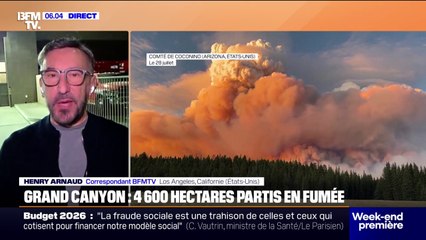 Californie: un incendie historique a déjà ravagé 4.600 hectares du Grand Canyon