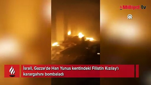 İsrail, Han Yunus'ta Filistin Kızılay'ı karargahını bombaladı