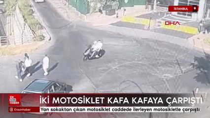 İstanbul'da iki motosiklet kafa kafaya çarpıştı
