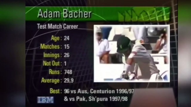 Adam Bacher Lovely Four to Chaminda Vaas South Africa vs Sri Lanka, 1st Test at Cape Town, Mar 19 1998