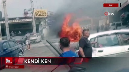 İzmir'de Jaguar'ın elektrikli arabası kendi kendine yandı