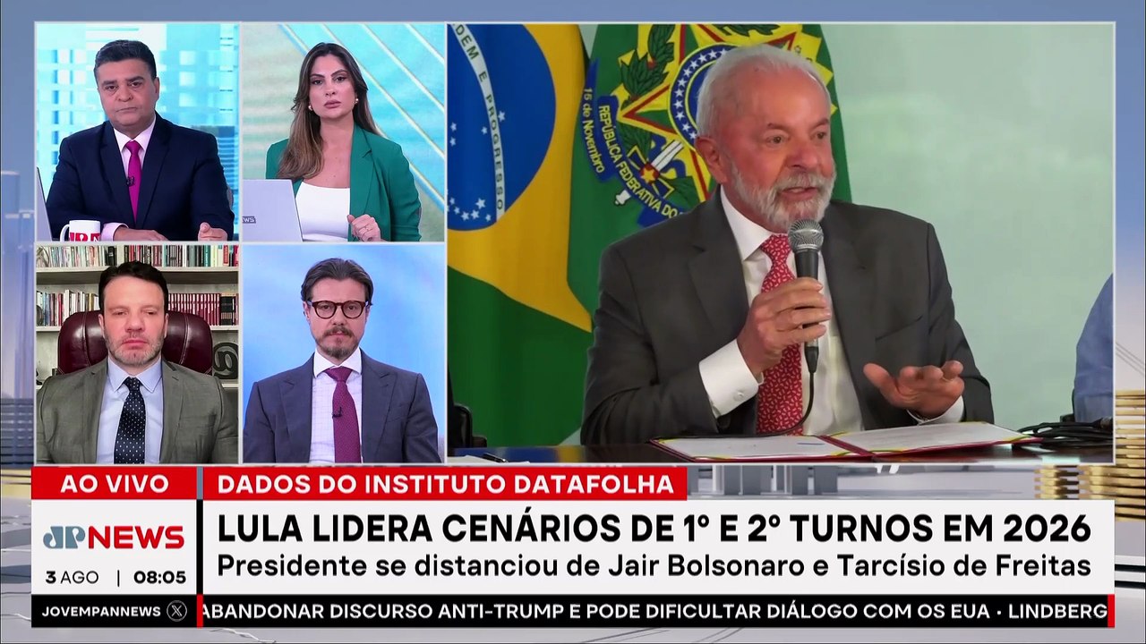 DATAFOLHA PÕE LULA NA FRENTE NAS ELEIÇÕES/ IMPACTOS DO TARIFAÇO DE TRUMP| JORNAL DA MANHÃ -03/08/225