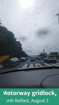 Traffic at a standstill on the M2 in Belfast because of M3 flyover closure