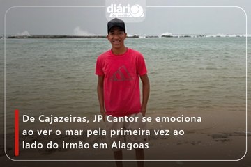 De Cajazeiras, JP Cantor se emociona ao ver o mar pela primeira vez ao lado do irmão em Alagoas