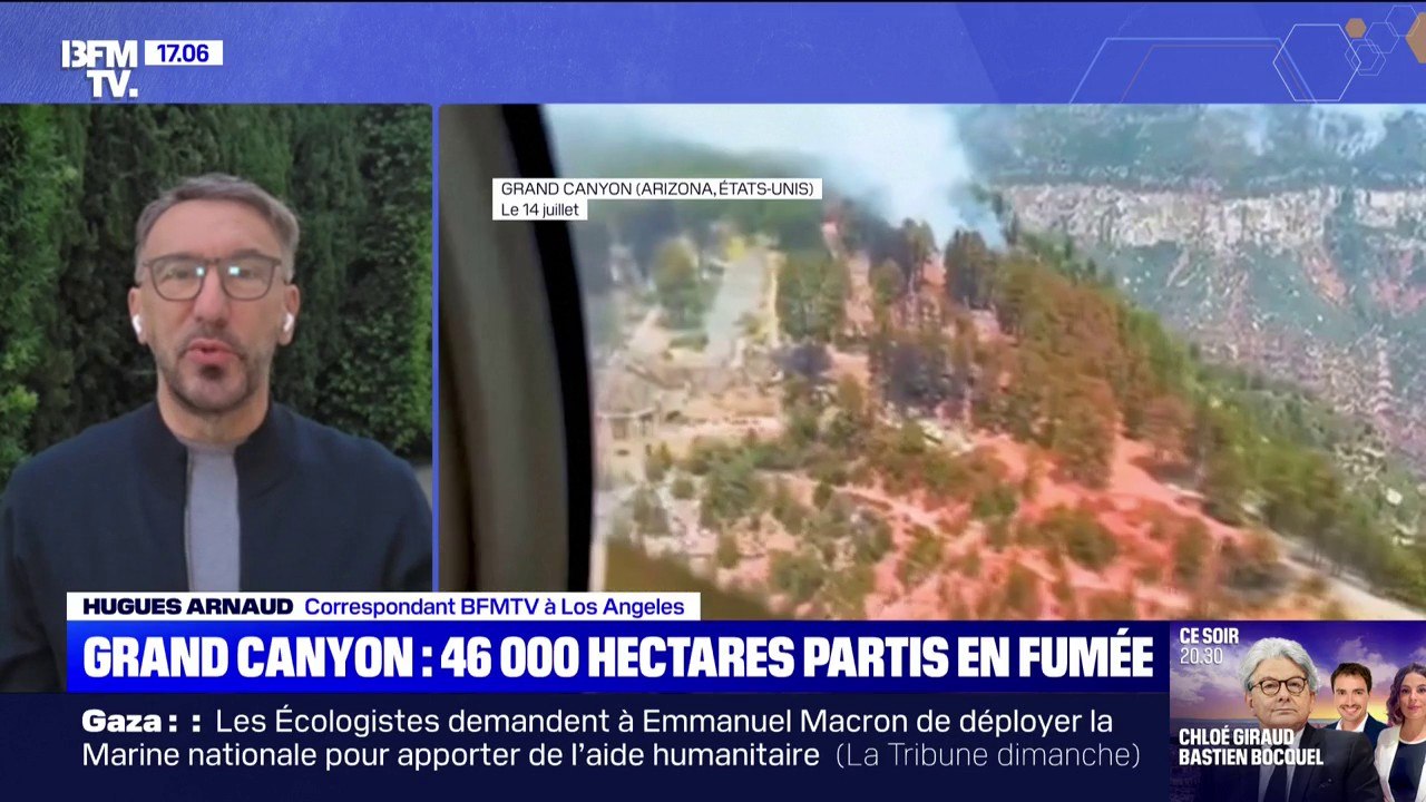 Aux États-Unis, un mégafeu ravage le Grand Canyon, dans l'État de l'Arizona, depuis près d'un mois