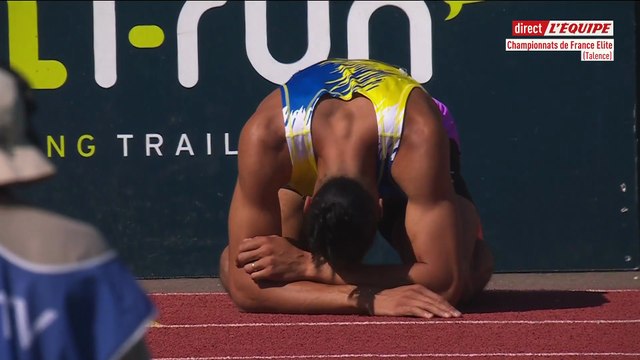 Pascal Martinot Lagarde en larmes après la dernière course de sa carrière - Athlé - Championnats de France