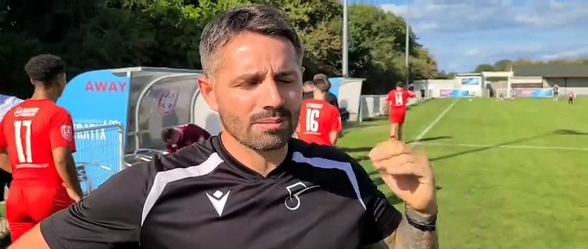 Steyning FC boss Michael Hamm after their FA Cup win at Badshot Lea