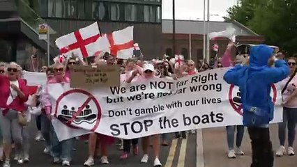 Anti-migrant protest held outside London hotel
