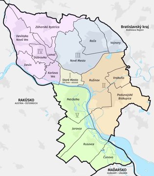 Map of Bratislava City. Peta Kota Bratislava. Bratislava City Map. Map of City of Bratislava. City of Bratislava Map. Mapa mesta Bratislava. Mapa da cidade de Bratislava. Mapa de la ciudad de Bratislava. Carte de la ville de Bratislava. ブラチスラヴァ市の地図