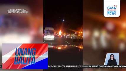 Pampasaherong bus, nasunog sa NLEX northbound | Unang Balita