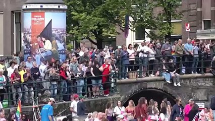 Amsterdam's iconic canals filled with LGBTQ+ Pride