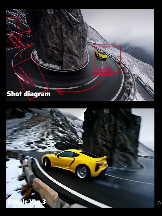 Create car drifting video using Veo 3
