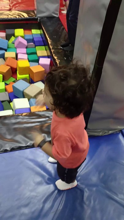 Diaper leakage chance, while baby was taking trampoline🤪🤸‍♀️