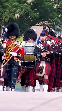 The Royal Highland Fusiliers, a Scottish infantry regiment Pipe Band..