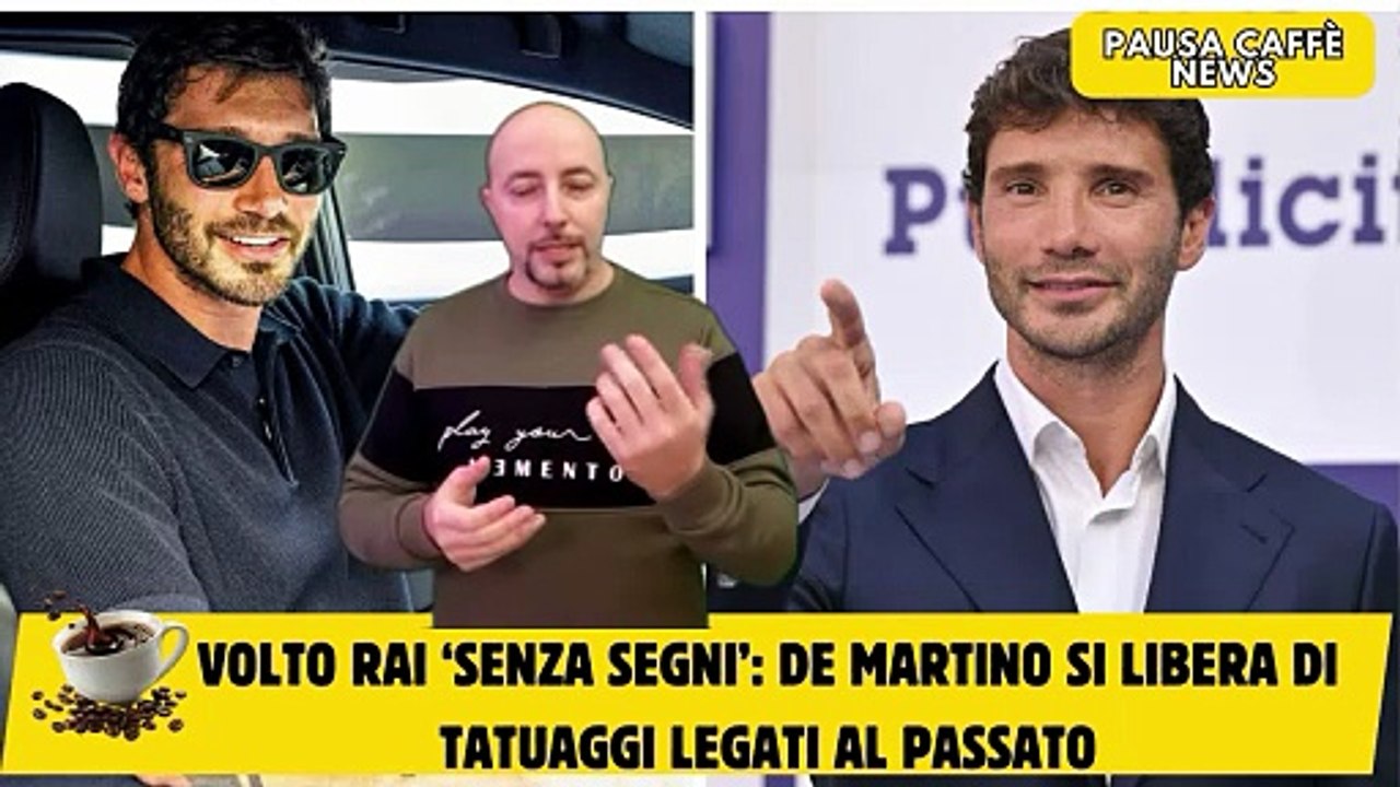 Volto Rai ‘senza segni’ De Martino si libera di tatuaggi legati al passato